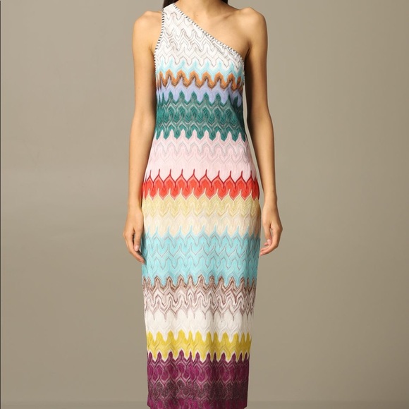 Missoni Oneshoulder Flameknit Bodycon 